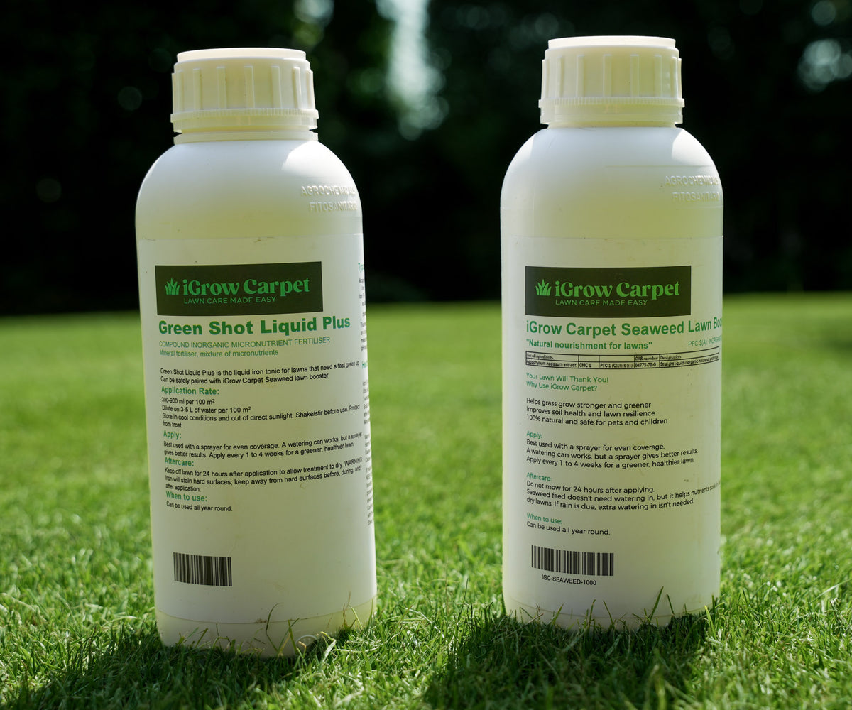 The Greenkeeper's Liquid Combo (Green Shot Liquid Plus & Seaweed lawn booster) - iGrow Carpet