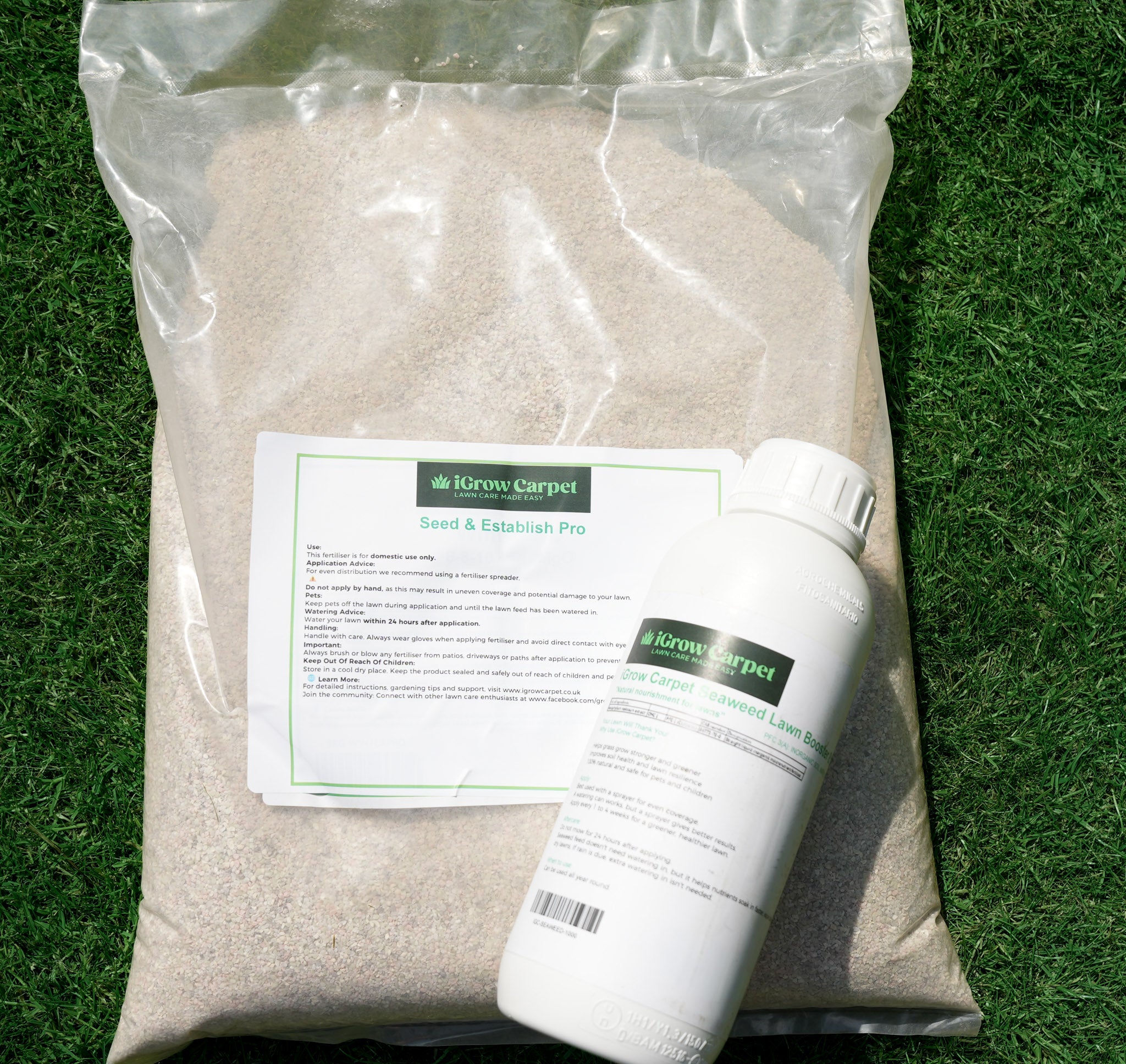 Seeding Success Duo: Seed and Establish Pro with Seaweed Lawn Booster