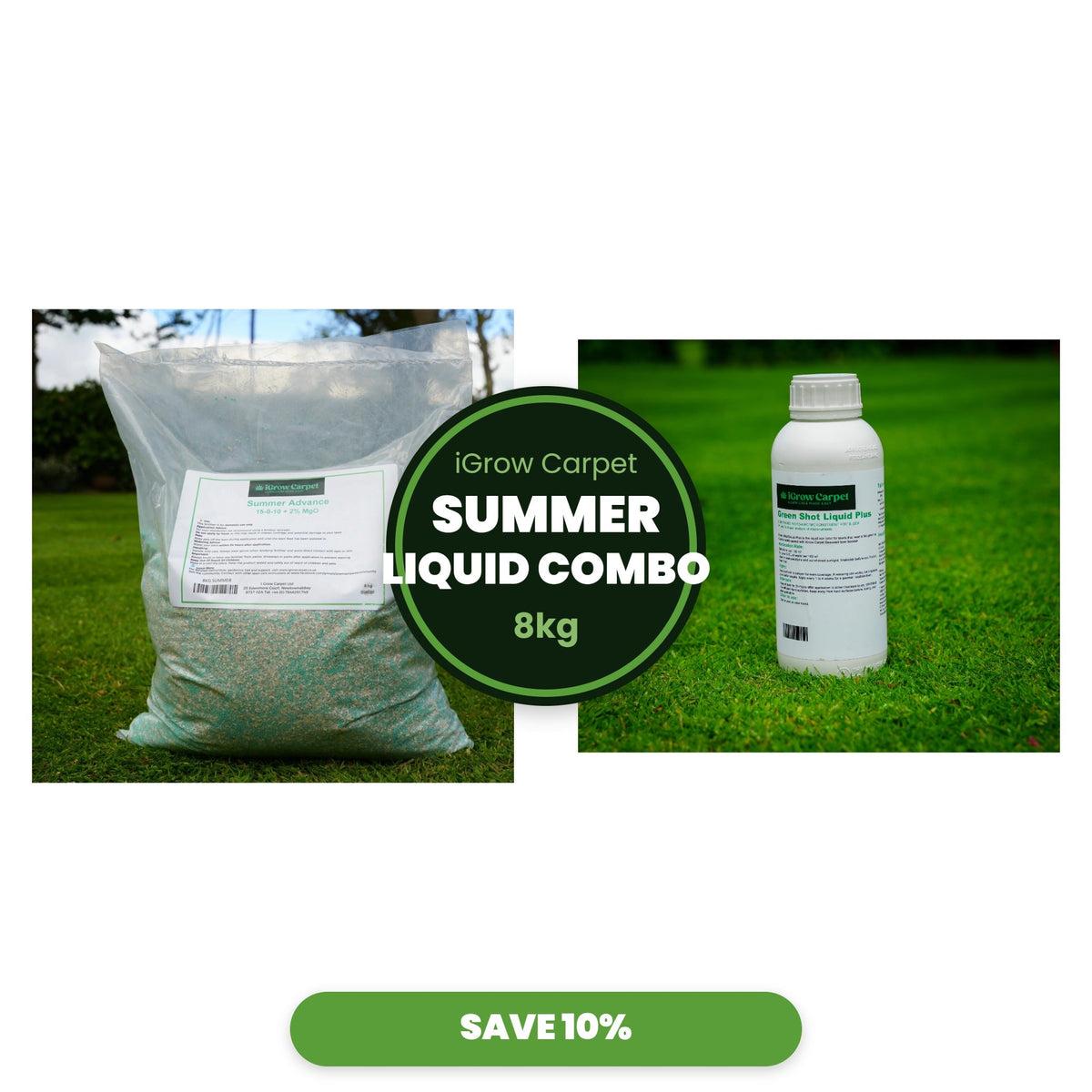Summer Feed + Green Shot Liquid Plus Combo (8kg) - iGrow Carpet